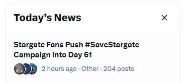 Gatefan1661's tweet photo. We're still here, Amazon.

#SaveStargate https://t.co/ne5TEW7y50