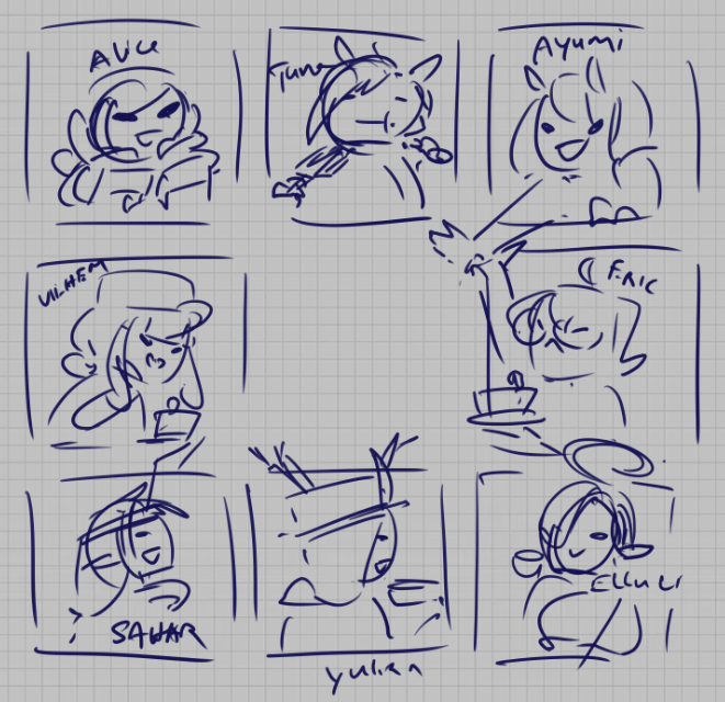 apurujooz's tweet photo. omg i was thumbnailing the profile card for next year &amp; realised my ocs fit just nice in a tea party circle SO TADAAA LOOK AT MY GENIUS MIND /j !!! https://t.co/f5p3mQpk18