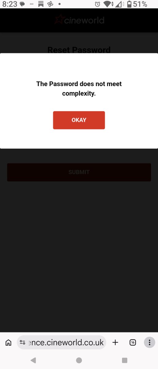 emyrt's tweet photo. OMG @cineworld, I applaud the fact that you take security seriously, but your password requirements are somewhat extreme! The password I attempted to use? 7X_=-%J#2yj9
WTF? https://t.co/7BLIicihsu