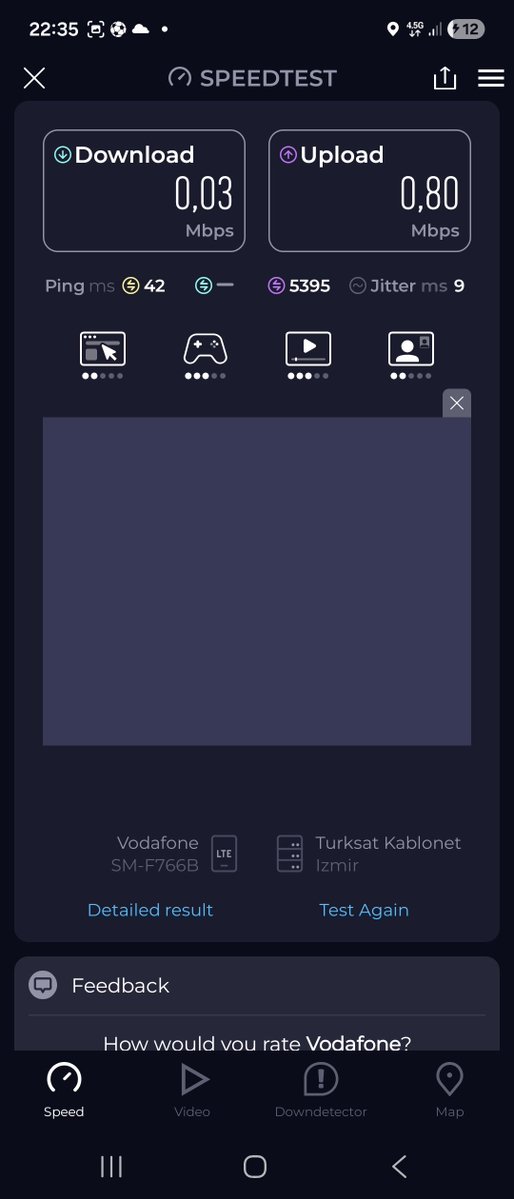 musmar1903's tweet photo. İzmir Güzelbahçe'nin göbeğinde aldığım internet hızı. Tebrikler @VodafoneTR https://t.co/mrkiMCRGow