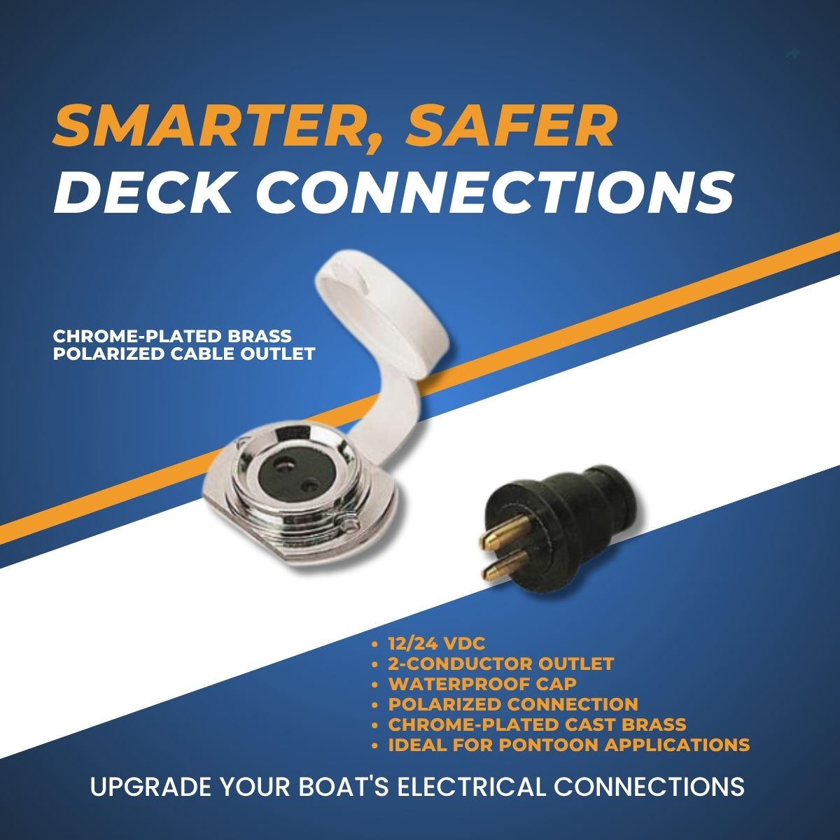 ProprideM's tweet photo. Secure your boat's electrical connections.
This Chrome-Plated Brass Polarized Cable Outlet features:
⚡ 12/24 VDC
🔒 Polarized 2-conductor design
🛡️ Waterproof cap
⚓ Chrome-plated cast brass
🚤 Ideal for pontoon applications
#ProPrideMarine #MarineElectrical #BoatParts #Pontoon https://t.co/kxF2PF0uYt