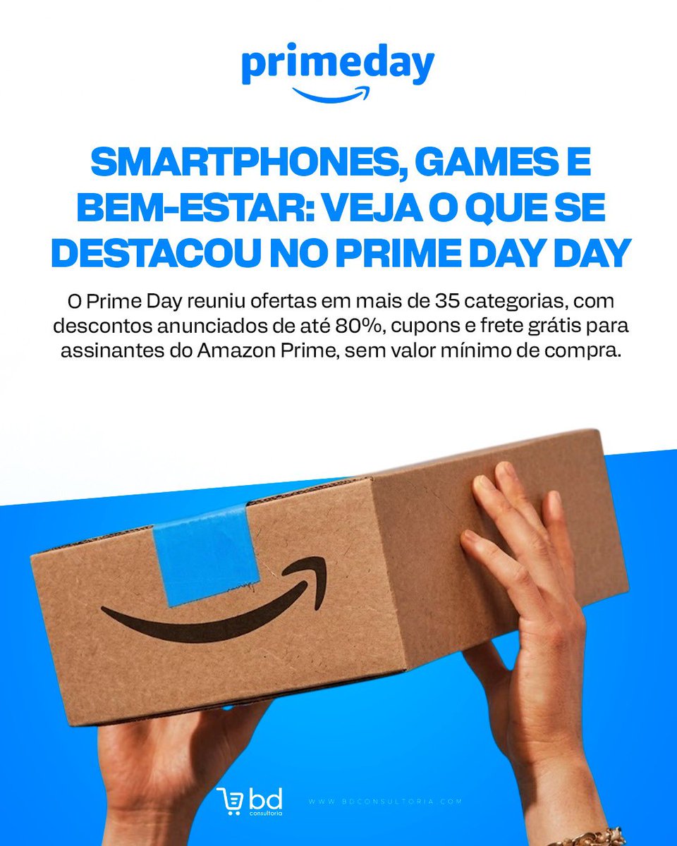 DaroltBruno's tweet photo. 🛒 O Prime Day mostrou, mais uma vez, a força das grandes campanhas no e-commerce!

🏷️ Com ofertas em mais de 35 categorias, descontos, cupons e benefícios exclusivos, o evento movimentou consumidores e colocou produtos de diferentes segmentos entre os grandes destaques. 🚀 https://t.co/h1AGIMkOn7