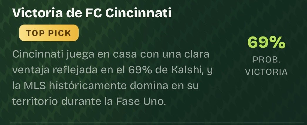 Vedgee_'s tweet photo. ⚽️PICK DEL DÍA 
FC Cincinnati 🆚 Atlas
🎯FC Cincinnati - GANADOR 
Cincinnati llega como una de las mejores sensaciones para esta Legues cup. Las casa apuestan a un 68% de probabilidad que gane. Nos quedamos con el local 
✅Confianza: ALTA
💰Apuesta recomendada: 10% del bankroll https://t.co/ZGuITdlZGV