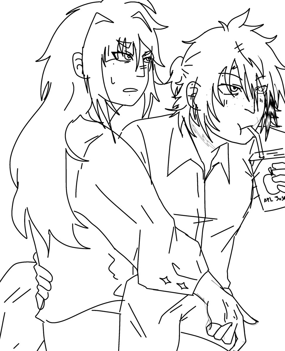 Ultimate_benny's tweet photo. I am cooking up with a Phoemona art! Been a while since I haven't drawn these two, truly missed them <3

Here the sketch of them gossiping about people on the streets

#yumetwt #Ocxcanon #yumeship https://t.co/o9A2GAXsUO