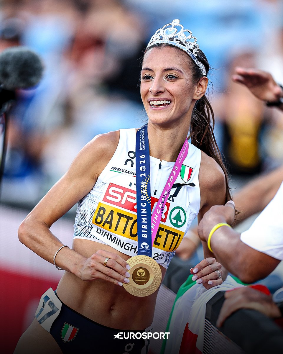 Eurosport_IT's tweet photo. Semplicemente 𝗤𝗨𝗘𝗘𝗡 Nadia ✨👸🇮🇹

#EuropeanAthletics #Birmingham2026 #Battocletti https://t.co/CdR8IBe5lq