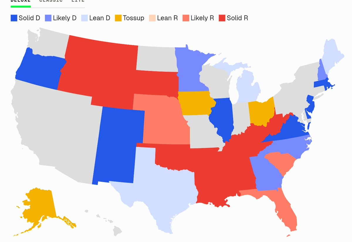 IAPolls2022's tweet photo. Silver Bulletin’s 2026 forecast

US Senate
🟦 Democrats: 51
🟥 Republicans: 49
——
US House
🟦Democrats: 233
🟥Republicans: 202
——
Senate Ratings
🟦 Texas: Lean D
🟦 Main: Lean D
🟦 Michigan: Lean D
🟦 North Carolina: Likely D 
🟦 Georgia: Likely D
🟨 Ohio: Toss-Up
🟨 Iowa: Toss-Up 
🟨 Alaska: Toss-Up