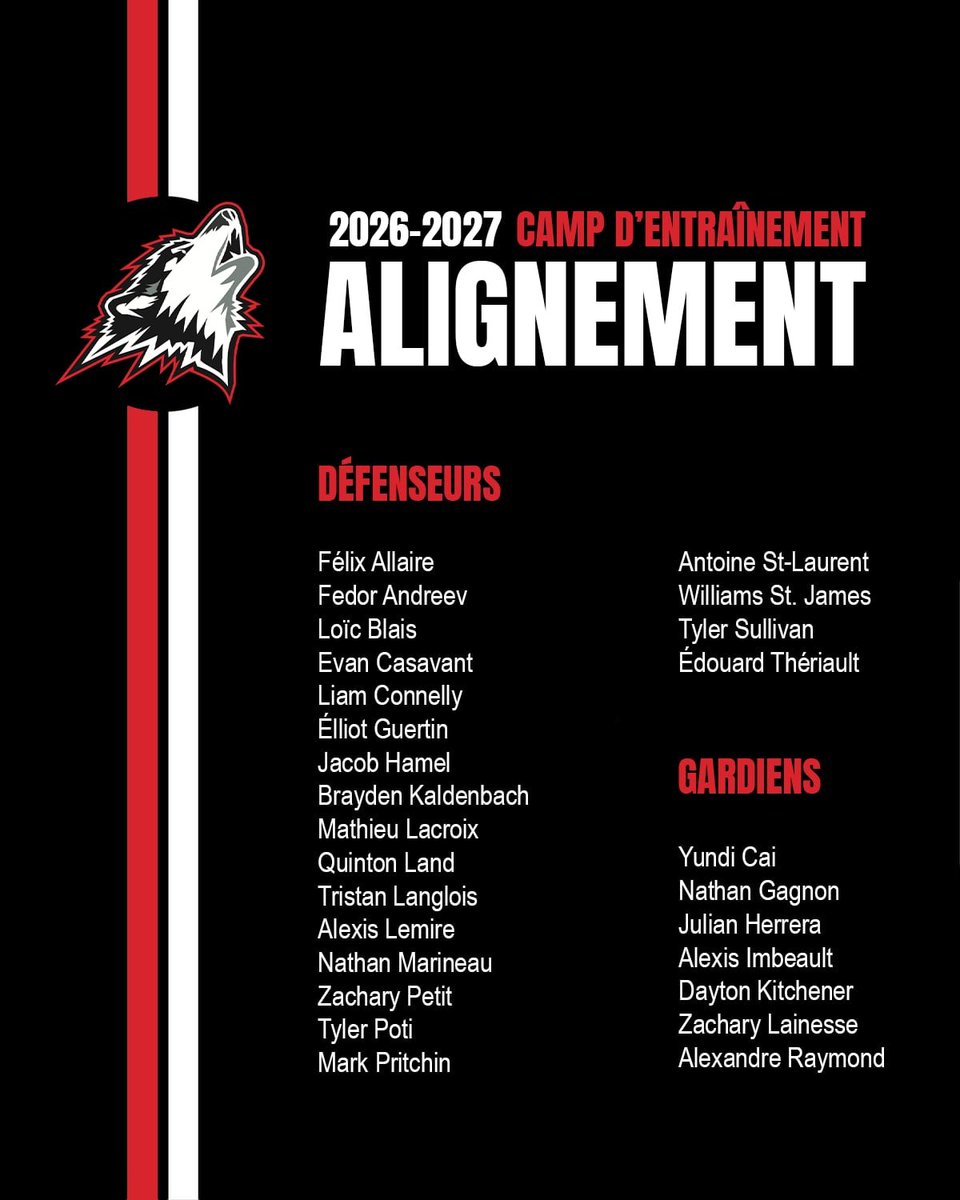 HuskiesRn's tweet photo. Voici la liste complète des joueurs qui participeront au camp des Huskies 🐺

Le camp débute le 20 août avec des matchs intra-équipe (Les alignements seront annoncés le jour même) 🏒

Les vétérans arriveront au camp le 22 août 🔥

#HuskiesRN #EnsemblePourLesHuskies https://t.co/qptWvif7yU