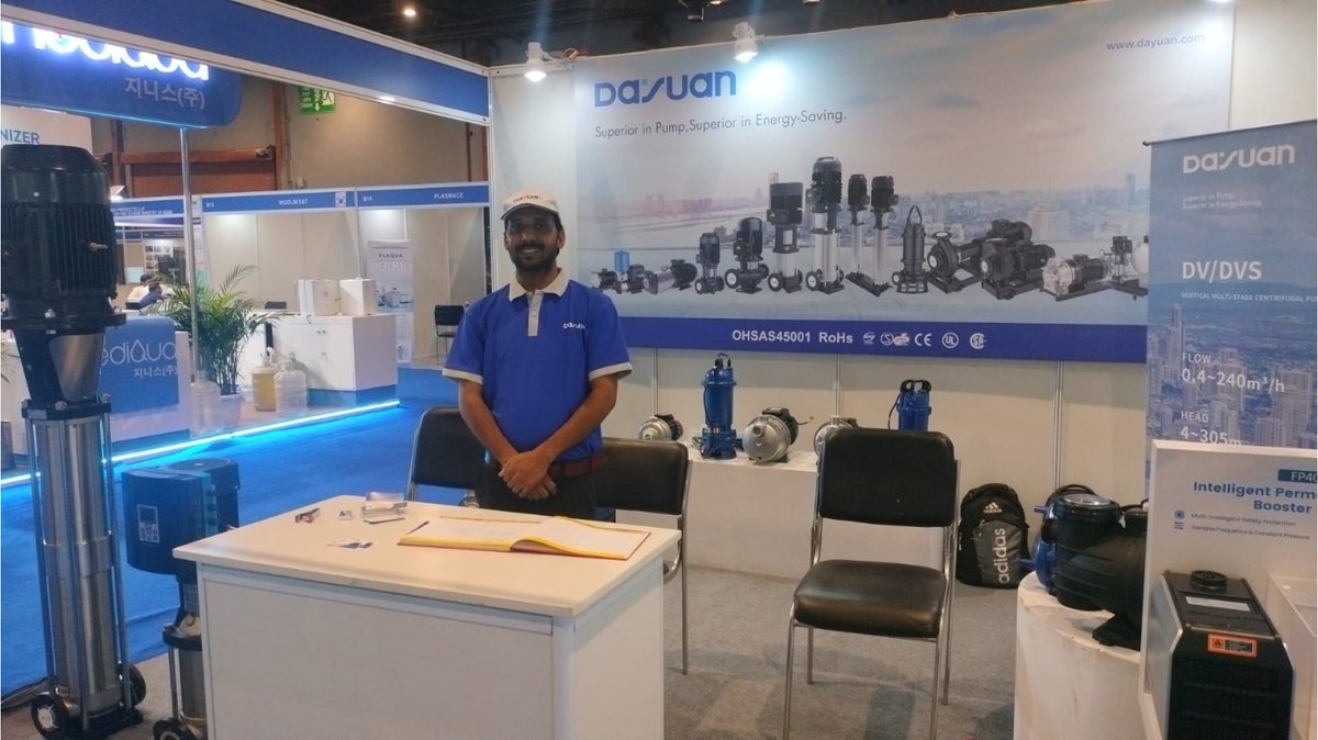 DayuanPump's tweet photo. Dayuan Pumps is showcasing surface, submersible, and commercial water pumps at Booth A23 during New Delhi's EAW Global Aqua Expo 2026 (Aug 6–8).
🌐Web: https://t.co/89lIGVAKdG | https://t.co/ldY7gEZ3sn
📲WhatsApp: +86-13989681131
📧Email: dysc@dayuan.com

#eawglobalaquaexpo2026 https://t.co/Rc4cBus8Bo