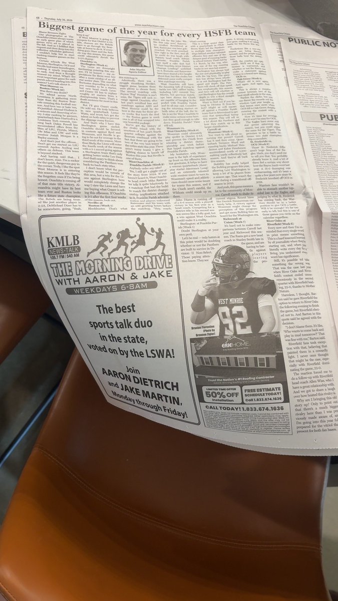 BraxtonFlo's tweet photo. Great start to my senior season!
Placed 5th in the BIGS Iron Man Competition and had the opportunity to represent my team at the Pigskin Preview. 
The grind is real, but I’m staying focused on one goal and continuing to put in the work every day.
Grateful for every opportunity I’m given and excited to see what this senior season has in store! 💪🏽
@WestMonroeFball @OuachitaFB @SAUFootball @GreenWaveFB @AStateFB @McNeeseFB @Nicholls_FB @RaginCajunsFB @ULM_FB @coachbryen @Coach_BowserFB @Coach_Langley @CoachBradSmiley @CoachRPittman @JakeMartinOC @GeauxPrepsLA @hollinstyree @MorningDrive318