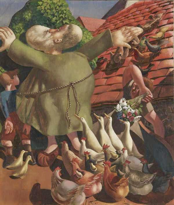 nissnickmich's tweet photo. “San Francisco y las aves” (1935). Obra del pintor británico Stanley Spencer #arte #pintura #sanfrancisco #aves #pajaros #curiosidades #11ago https://t.co/c5bmMbY1dw