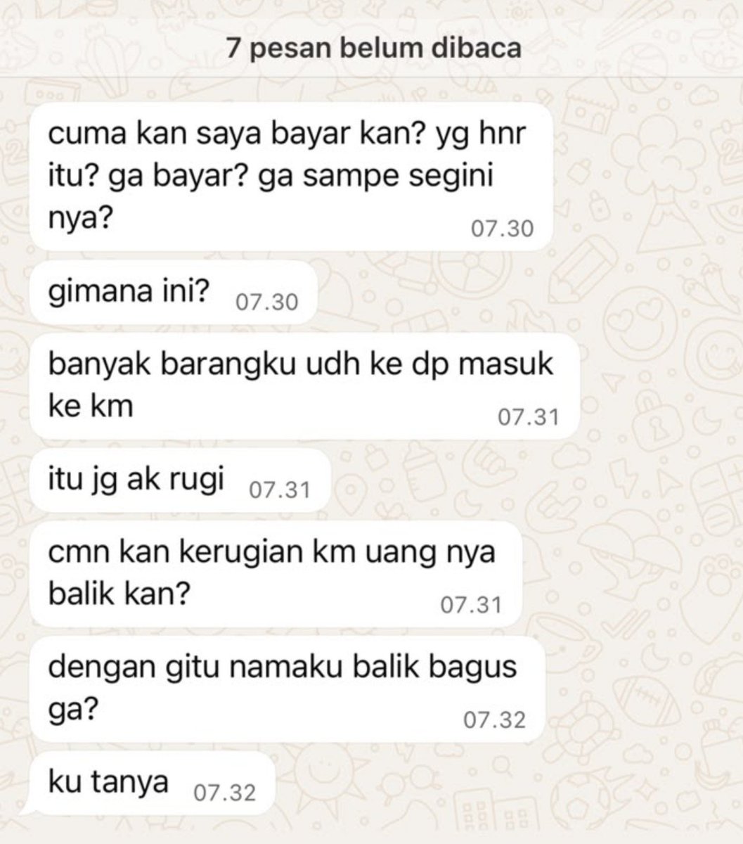 Meracunimu_id's tweet photo. @meracunimu hdyt guys? ternyata masih ttpp gada kapoknya dan dia nyamain kasusnya sama kasus yang "hnr" padahal udh jelas beda😭 "cuma kan saya bayar kan?" lah kan dia bayar aja setelah ketauan malsuin bukti tf, aduh ternyata emang masih gak merasa salah. ini waktu kita mau balikin duitnya https://t.co/2Wxh4mQAvf