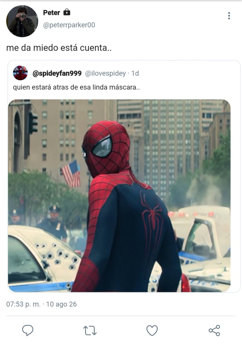 juju9kp's tweet photo. Au spideypool:

dónde Peter sabe que existe una cuenta fan de Spider-Man, pero no sabe que detrás de esa cuenta está Wade 
o
dónde Wade tiene una cuenta fandom de spiderman sin saber que spiderman es peter su archienemigo 
#spideypool #spiderman #deapool https://t.co/9zJob7BT7S