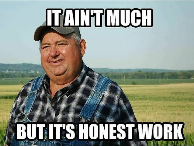 IRAMEMESS's tweet photo. There was something respectable about honest work.

Wake up early, put in the hours, get your hands dirty and earn every dollar.

Now we wake up, stare at charts, trade memecoins and pray a dog coin sends us to the moon. https://t.co/74r64s3o4E