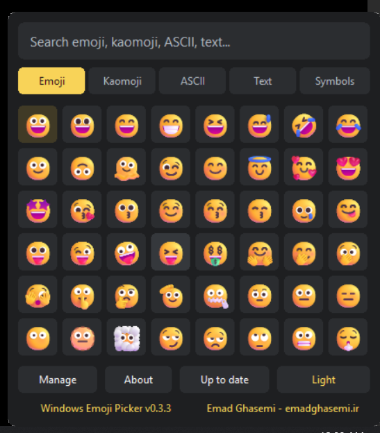 emadgh_06's tweet photo. کار باید کشید از ai، برنامه جدید برای ویندوز با rust

Emoji Picker with custom kamoji and ascii 

خود ویندوز داره اموجی پنل اما نمیتونی چیزی که دوس داری رو بهش اضافه کنی. توی نسخه ی ساخت من اینجا ASCII Art هم داریم. https://t.co/oH2TFxsjPk