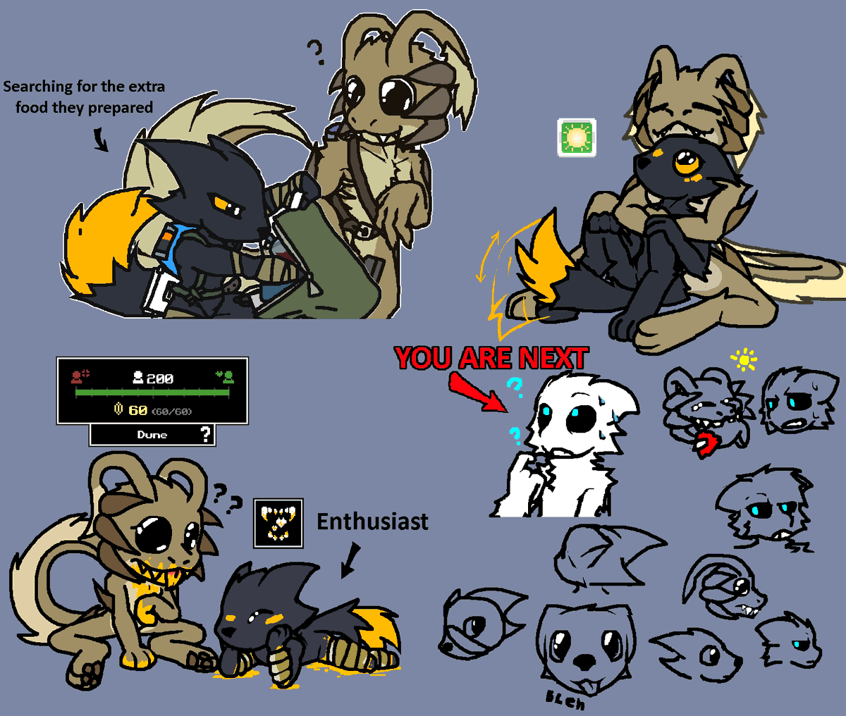 Weirdput's tweet photo. new game for me to hyperfixate on...,,....,

My brain is slowly being taken over by Dune and i welcome it with open arms ❤
(#CasualtiesUnknown #scavprototype #furryart) https://t.co/fxBnAjx7oj
