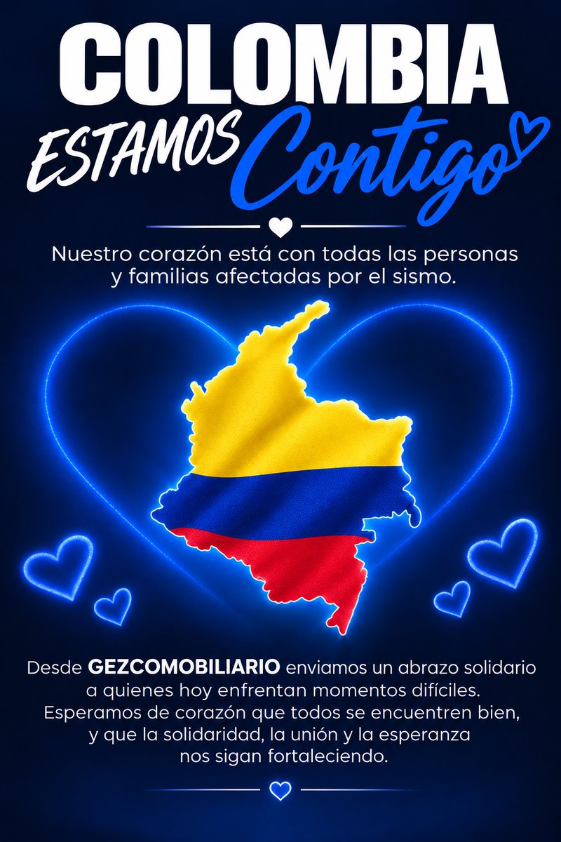 Gezcomobiliario's tweet photo. 💔Colombia estamos Contigo❤️

🚨Esperamos que se encuentren bien y nuestros corazones están con todas las personas y familias enfrentan momentos difíciles por el sismo 

#Colombia #Contigo #sismo #solidaridad #calicolombia https://t.co/D6ZkSDcW6G