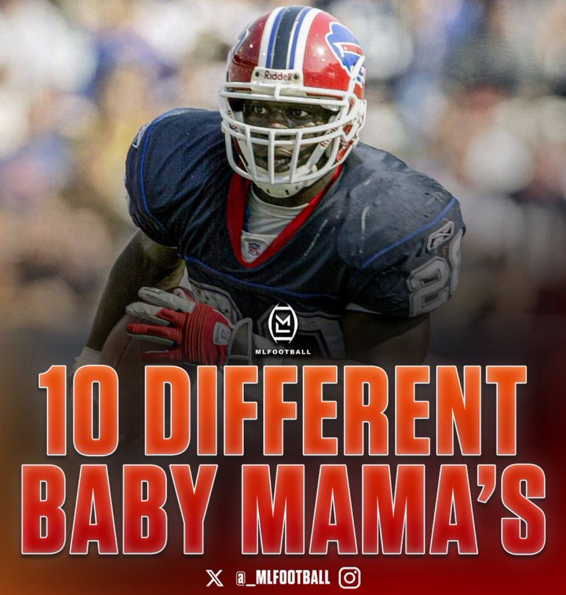 MLFootball's tweet photo. INSANE: Former Buffalo #Bills Pro Bowl running back Travis Henry has reportedly had 11 children with 10 different women by the age of 30.

Henry claimed to be broke as of 2009, saying that he could not pay the estimated $170,000 annual child support obligations.

(Via NY Times) https://t.co/ptfgs6Un2R