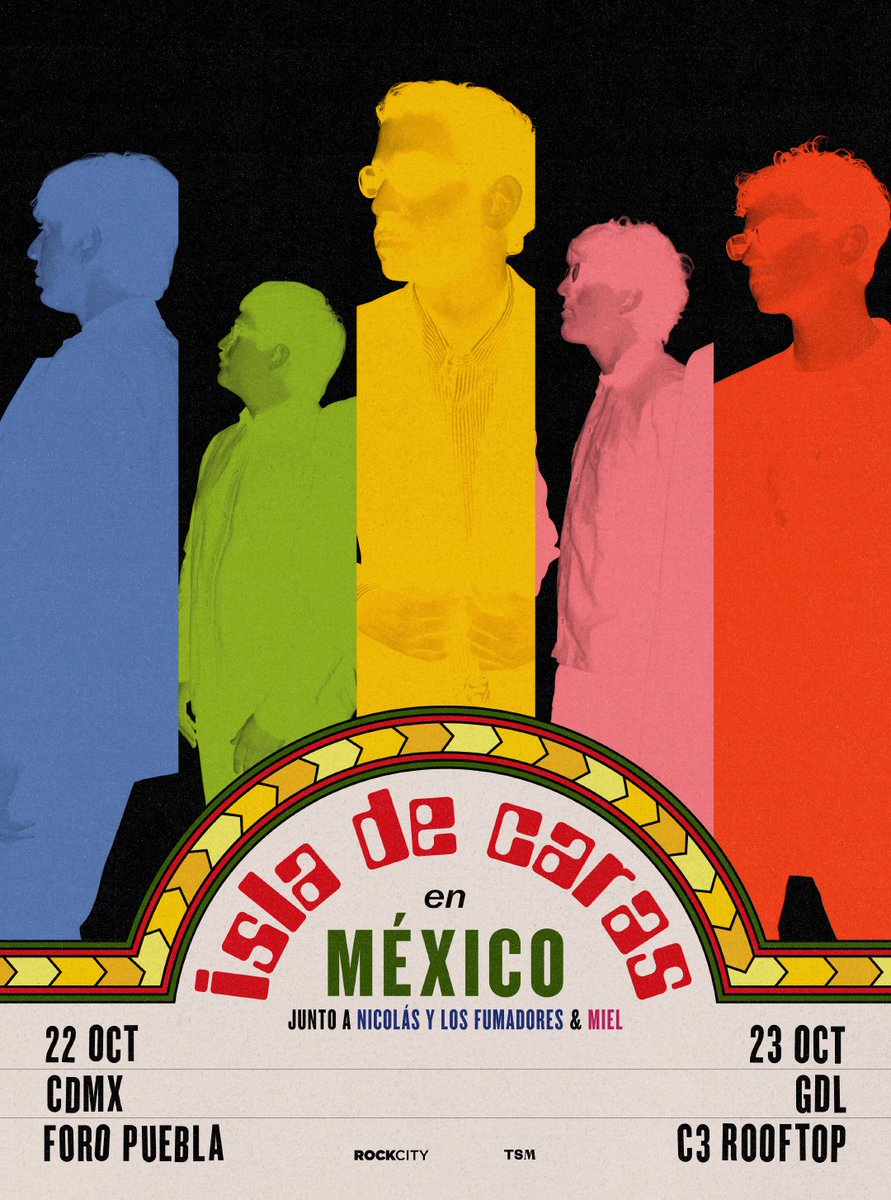 melodiaviajera's tweet photo. #IslaDeCaras |  Isla de Caras se presentará en México este 22 de octubre en Foro Puebla en CDMX y 23 de octubre en C3 Rooftop en Guadalajara,  estarán acompañados de MIEL (Ecuador) y Nicolás y Los Fumadores (Colombia)
Boletos en Passline para CDMX y TicketNow en Guadalajara https://t.co/MHZRTS6Wie