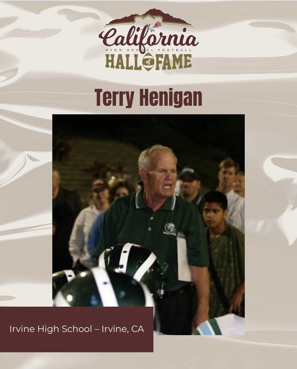 VaqueroFootball's tweet photo. A heavenly congratulations goes out to Coach Henigan and his family for being inducted into the California Coaching Hall of Fame class of 2026! #legend #teammatesforlife #andbeyond @OCSportsZone @ocvarsity @ocvarsityguy @SteveFryer https://t.co/ujH83Qbjbg