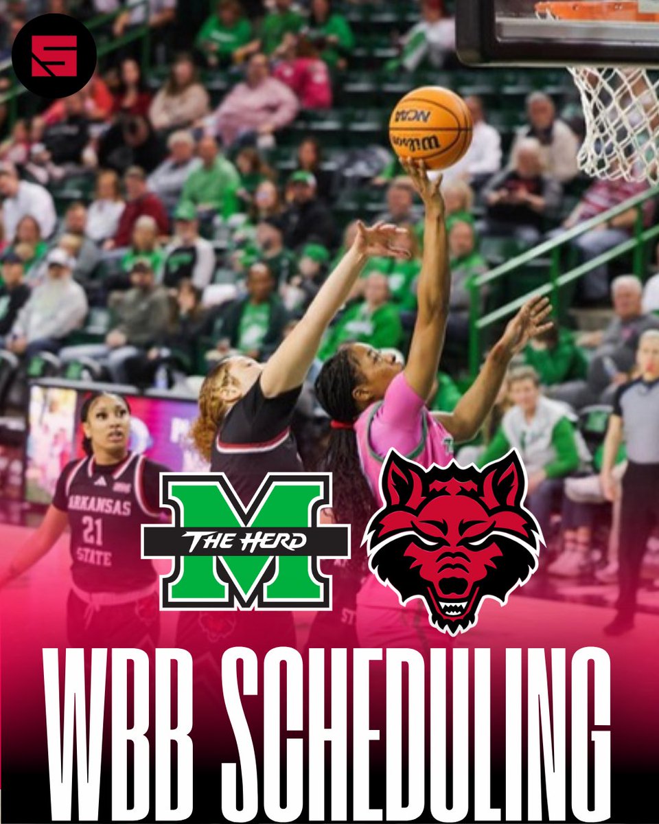RedWolvesSynd's tweet photo. WNIT Fab 4 Rematch is Set!! 🐺🏀
Lady Red Wolves will host Lady Thundering Herd on (Jan 2nd,2027) inside First National Bank Arena
Series History: Marshall leads (4-1)
vs A-State
Last Meeting: in Jonesboro Apr 1st -
(A-State 62) (Marshall 69)
#Rematch #LadyRedWolves #SBC https://t.co/N1kGCzMDac