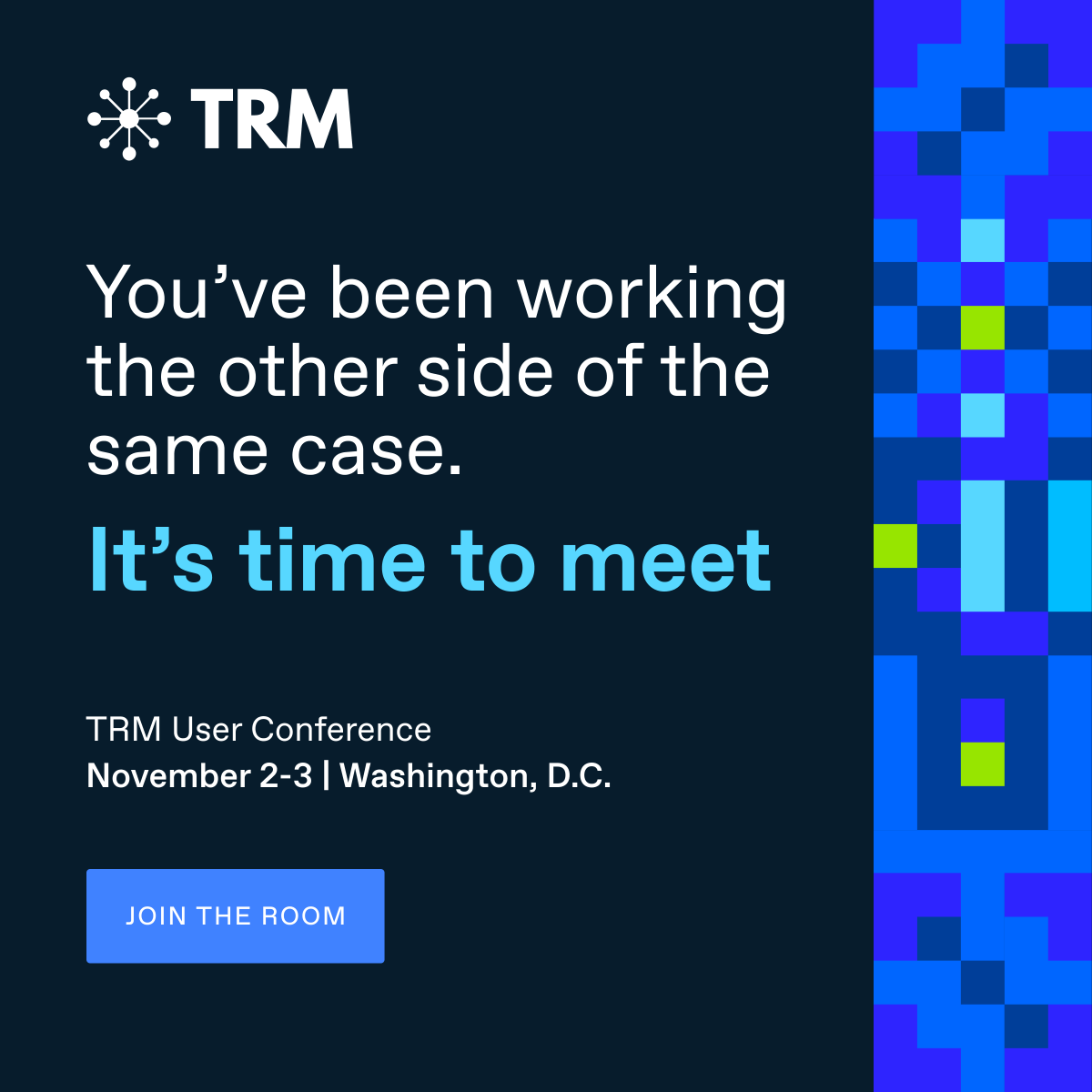 trmlabs's tweet photo. You may have been working the other side of the same case for years.

🚨 Investigators send requests to financial institutions

🚩 Compliance teams escalate activity to law enforcement

🔍 Regulators see the institutional risk

🔗 Intelligence teams connect the broader threat

Too often, the people behind those handoffs never meet. At 𝐓𝐑𝐌 𝐔𝐬𝐞𝐫 𝐂𝐨𝐧𝐟𝐞𝐫𝐞𝐧𝐜𝐞 𝟐𝟎𝟐𝟔, they’ll work the same cases in the same mission rooms — learning how others see the investigation and building relationships that can make the next case move faster.

— — —

Join us November 2–3, 2026 in Washington, D.C.

🤝 Who will you meet? Register: https://t.co/nzm5p7YKis