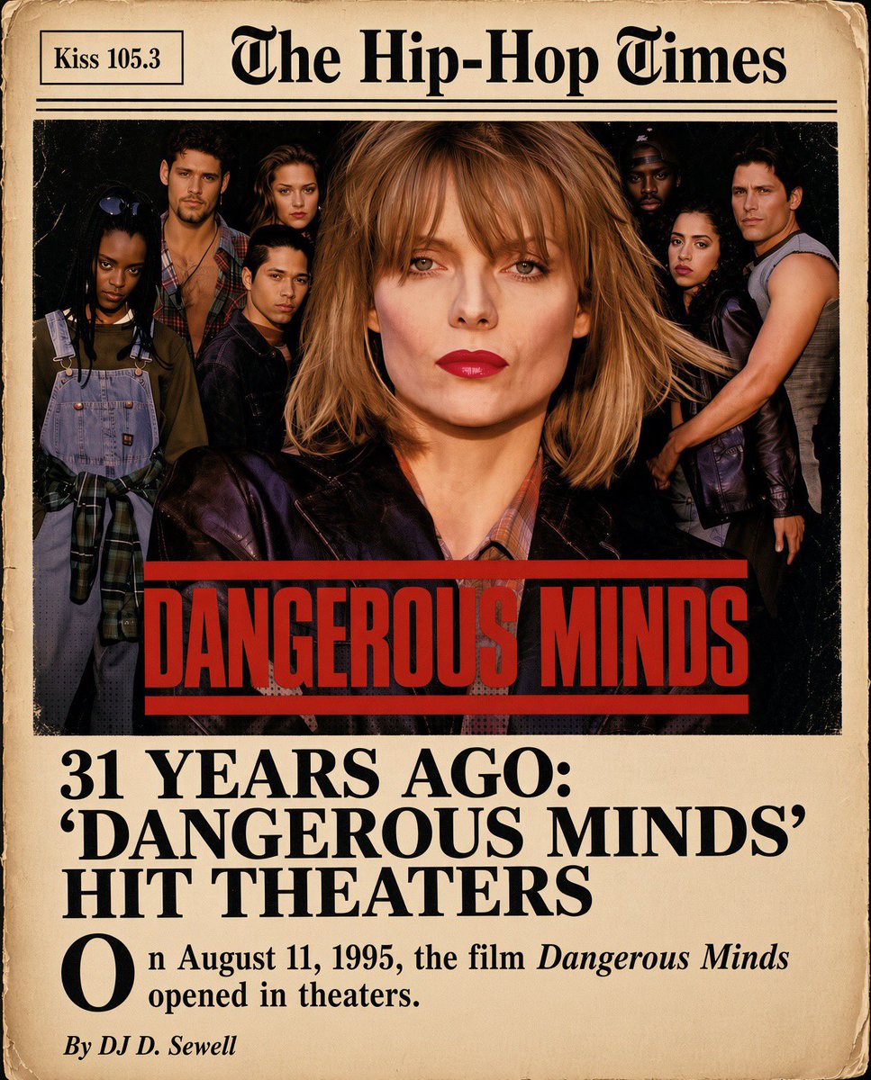 DJdsewell's tweet photo. 31 years ago Dangerous Minds hit theaters.

“Gangsta’s Paradise” classic hip hop song from the soundtrack https://t.co/S3eSMaQju3