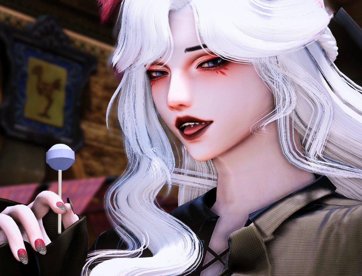 MaraSolFFXIV's tweet photo. pretty puppy(yes this is an excuse to show off the teeth i added to the sculpt, and perhaps something else) https://t.co/IIOlgwiTma