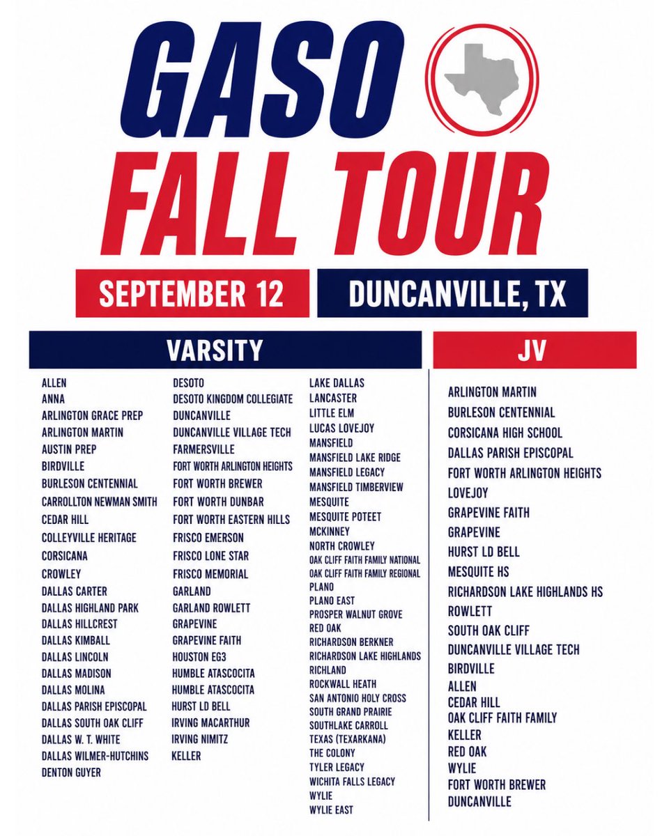 TexasHoopsGASO's tweet photo. GASO szn is coming again soon ‼️

Here’s the current committed school list for our first Fall Tour event on September 12th!

Everyone’s Big Stage https://t.co/JNHr469qbI
