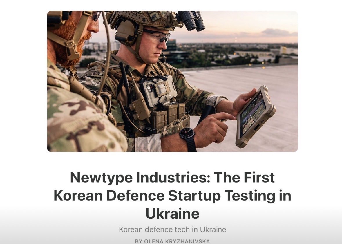 OKryzhanivska's tweet photo. Exclusive material on the first Korean defence startup testing its technology with Ukrainian military units.

I expect this type of cooperation to increase in the coming months.

https://t.co/KCHVgu4F05 https://t.co/x9EFgKBOPl