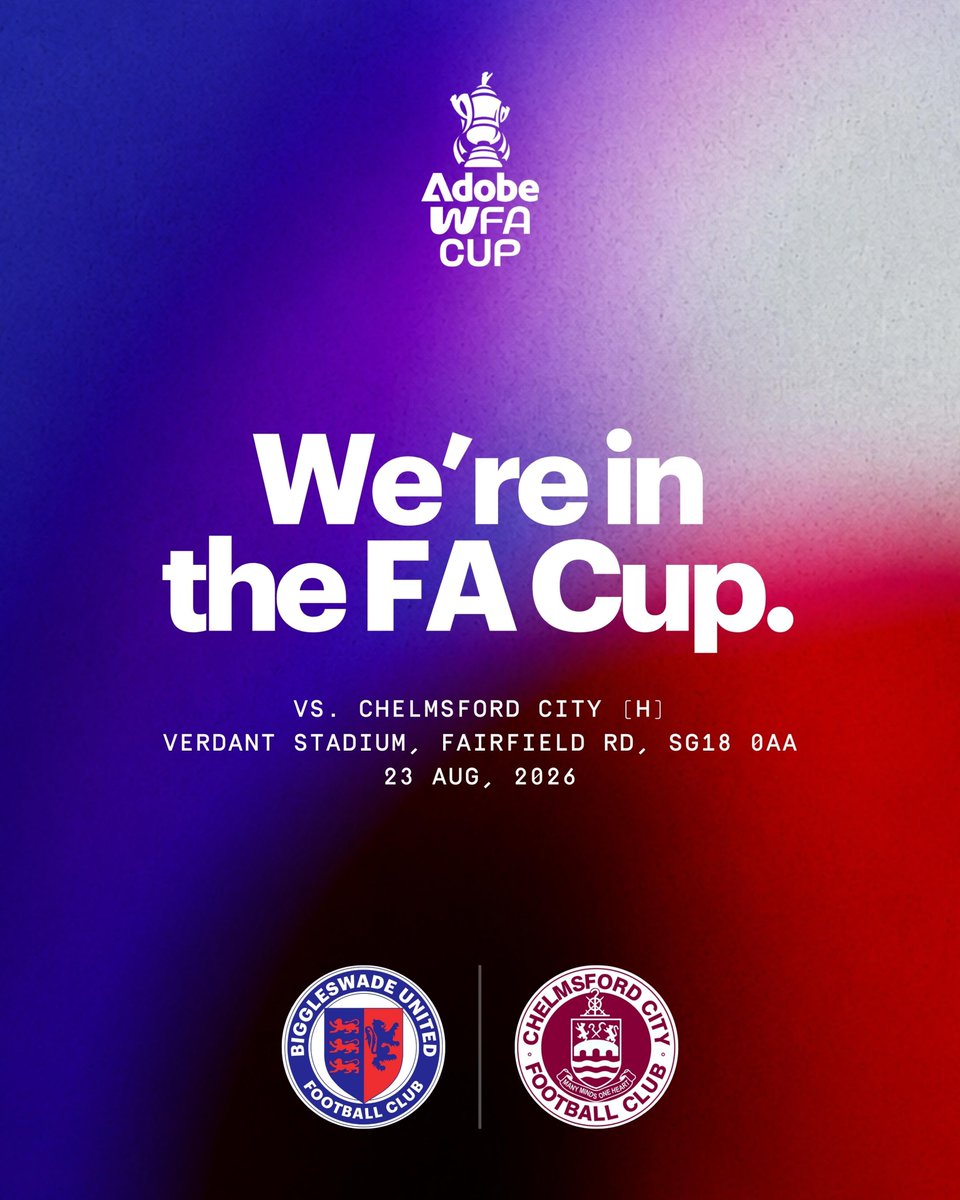 Biggleswadeutd's tweet photo. Our women's team face their first FA cup game this season at home on the 23rd August against Chelmsford City. Get yourself down to the Verdant for 2pm KO we want to see as many faces as possible! https://t.co/xU8jEQlY6S