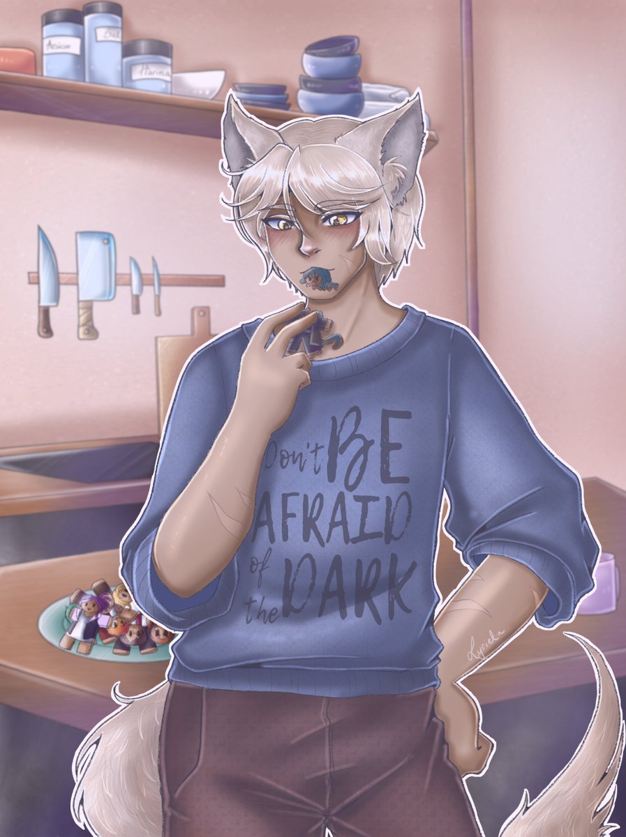 Artlyriel's tweet photo. Indulging his sweet tooth or...something else? #MythicLove #Tiago https://t.co/ESa8GY0d06