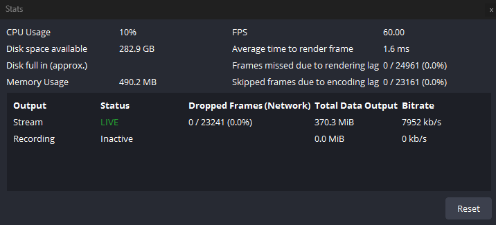 AlecBinks's tweet photo. 10 Single PC streaming tips:

1. Use OBS or Meld Studio over SLOBS
2. Disable preview while in game (OBS)
3. Nvidia GPU (P5 encoder or lower)
4. For graphic intensive content, avoid downscaling (use the same canvas and output resolution)
5. Cap in game fps to your monitor's max refresh rate
6. Set spare monitor(s) to 60Hz
7. Keep animated sources to a minimum. Use hardware decoding and set them to don’t show when inactive
8. Keep browser tabs to a minimum, don't play videos or have streams pulled up while you're in game
9. Use OBS stats dock or Meld encoder view
10. Always check audio/video before going live