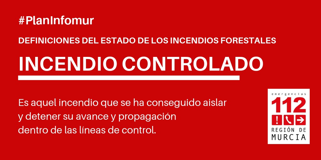 112rmurcia's tweet photo. ACTUALIZACIÓN. Incendio forestal de Inazares en Moratalla
El mando de la extinción ha declarado el incendio de #Inazares, en #Moratalla, CONTROLADO a las 23:12 horas. #PlanInfomur