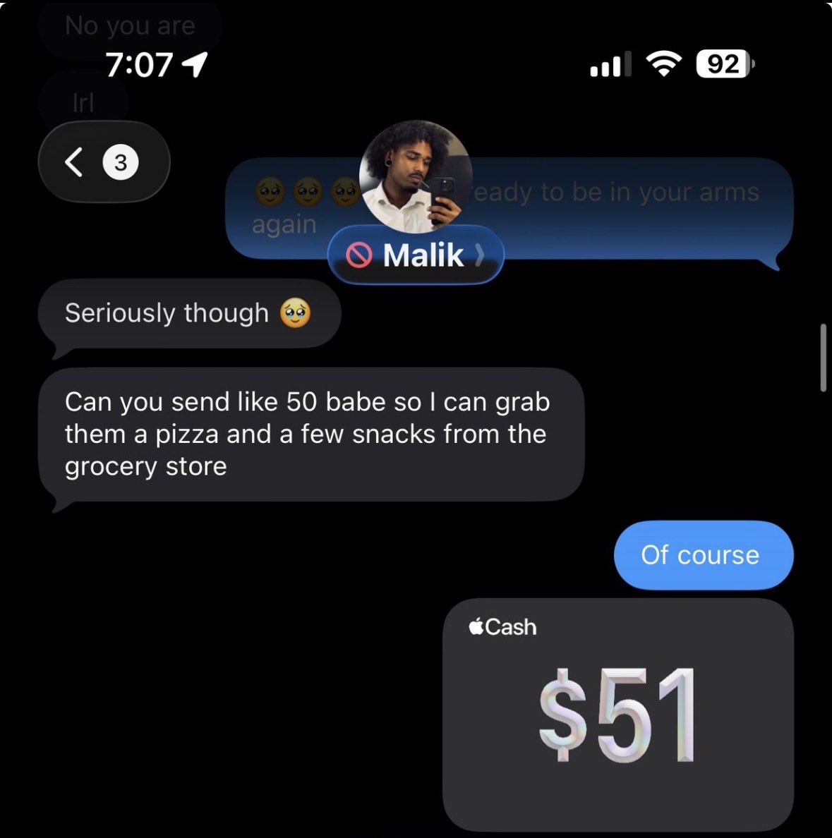Phroz3n_TriUmph's tweet photo. Her: 🥹🥹🥹 ready to be in your arms again 

Dude: Yep, sounds good. Ah do you think you can send me like $50 babe!! https://t.co/tbnCS8wnZo