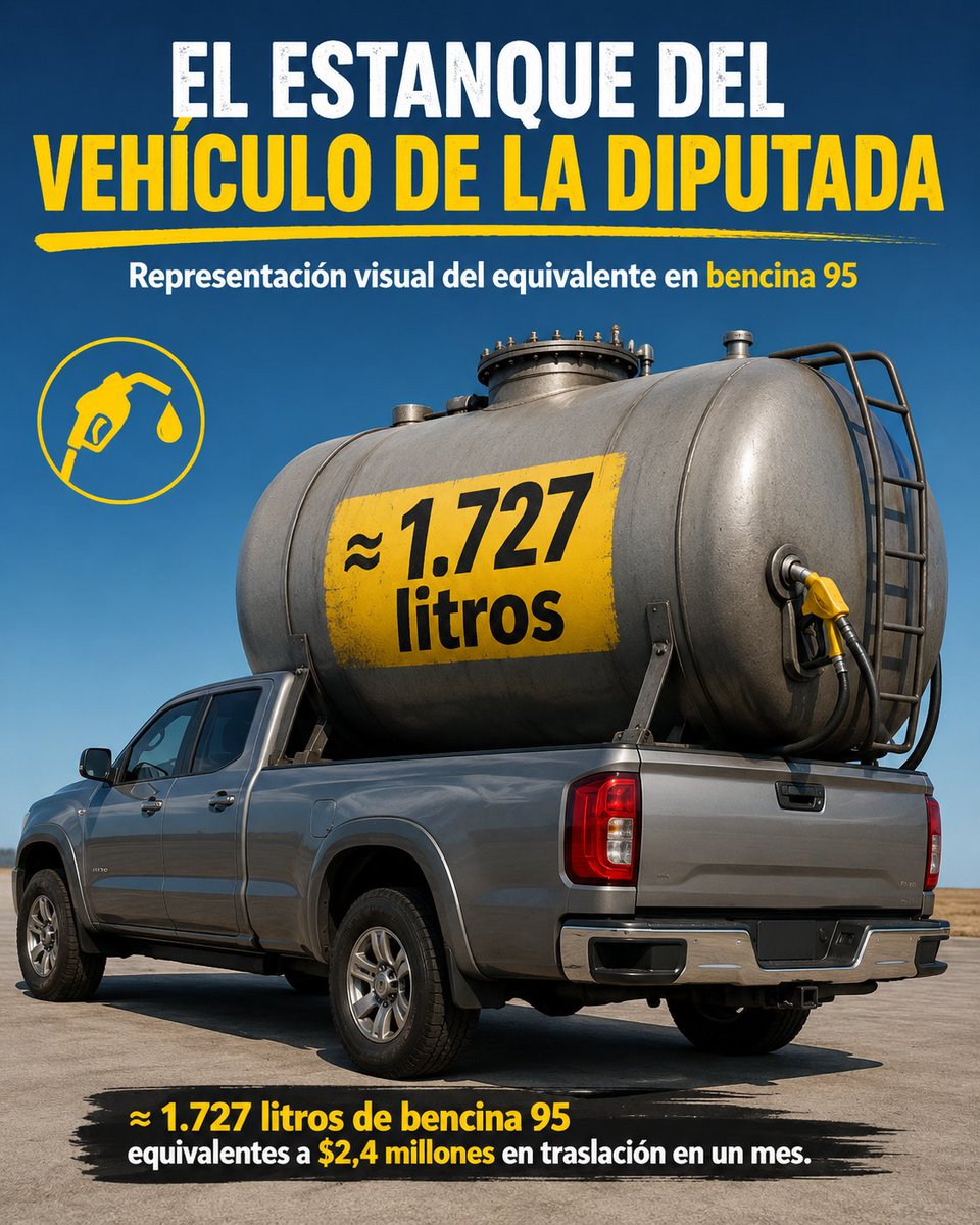 patobancoestafo's tweet photo. @RobertoMerken La verdad es que la Diputada Chiara Barchiesi @BarchiesiDip tiene esta camioneta, con un estanque de más de 1.700 litros por eso esta justificado el gasto  en combustible. https://t.co/WWVPydYtBj