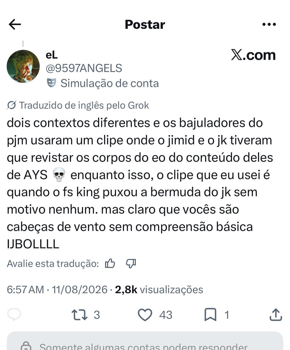protectvminkoo's tweet photo. 🚨 Essa conta, além de comentários de ódio está difamando o 🐥. Já foi reportada anteriormente em outras contas mas continua ativa. 

Denunciem e bloqueiem sem engajar! 

Link: https://t.co/VTw2GLxws6 https://t.co/zoMixoGhay
