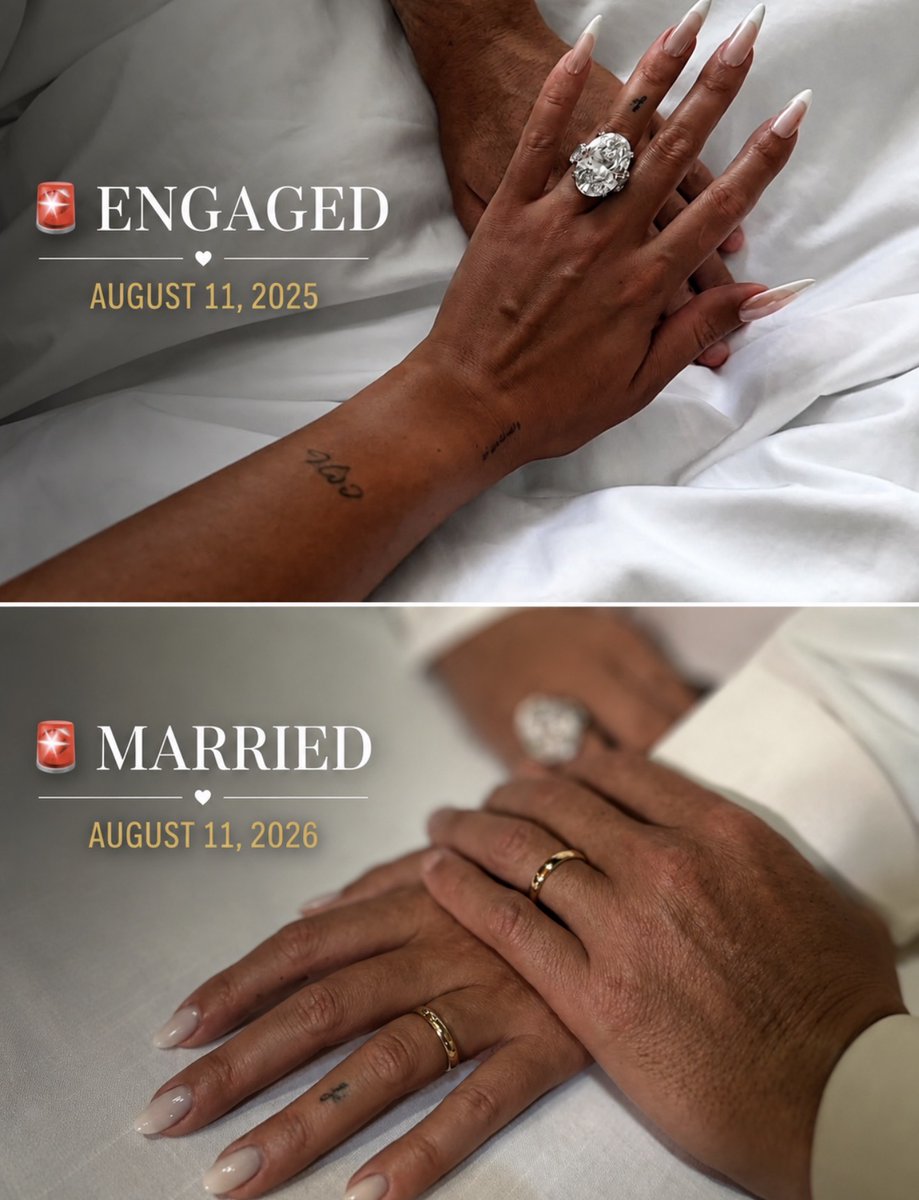 MadridXtra's tweet photo. 🚨 FUN FACT: Cristiano Ronaldo and Georgina Rodríguez announced their engagement exactly one year ago today.

They announced their marriage today. 💍❤️ https://t.co/Ble45LNJij