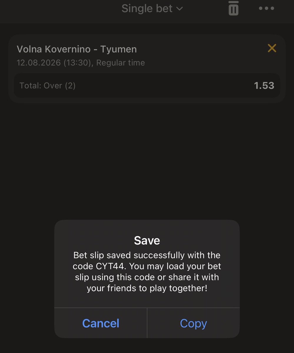WinningCoupons's tweet photo. #Volna Kovernino 🆚 #Tyumen
➡️ Pick: Total Over 2
💰 Potential Win: 1530 USD
✅ #Melbet: ➡️
✅ Bet Code: ➡️ CYT44
✅ PROMO CODE: ➡️ xfree
(Register with this promo code and receive a 200% bonus on your first deposit!)
#afropari https://t.co/WOAGWGxvz7