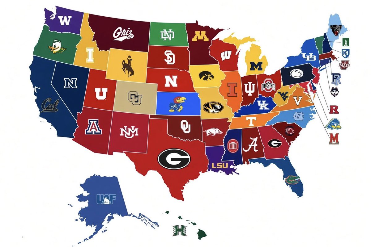 aaronleicht's tweet photo. What if your school is the flagship institution in more than one state? Asking for a friend. #GoDawgs https://t.co/oCSNRIvPd9