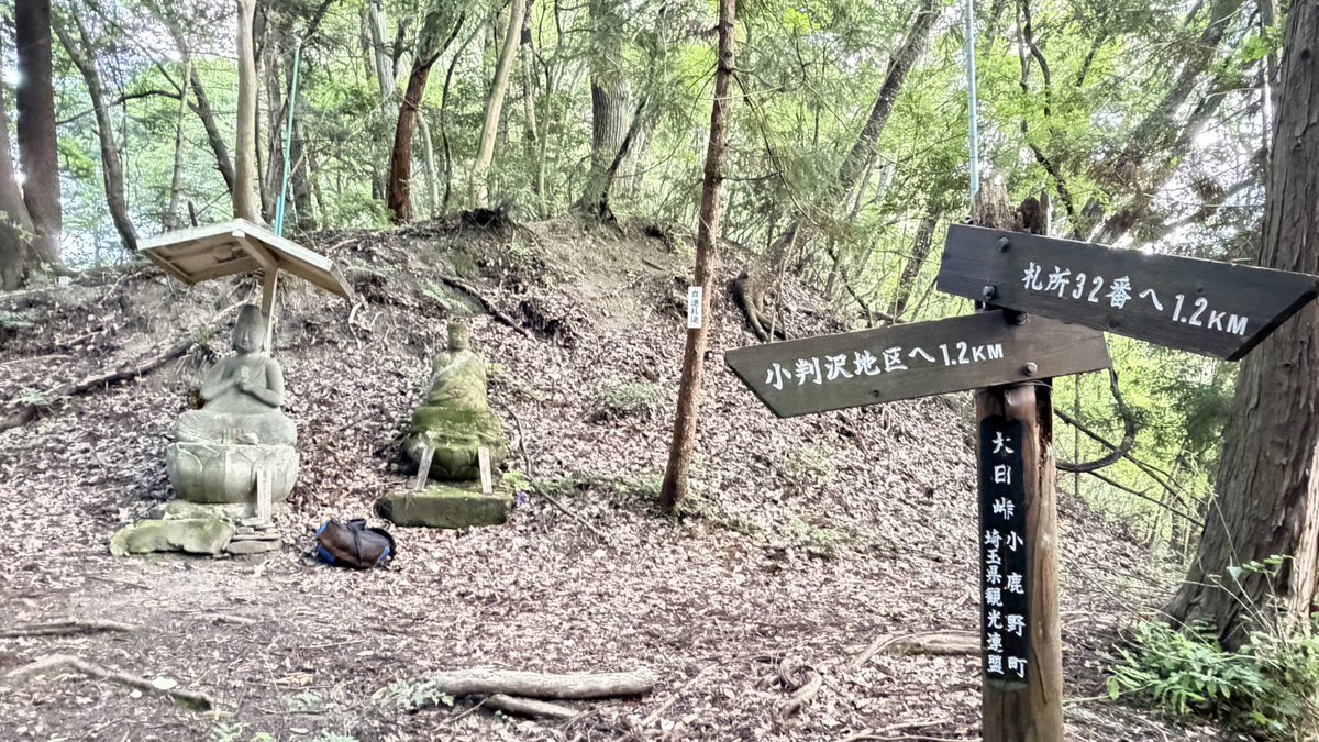 attoononoku's tweet photo. 秩父34カ所巡り風ハイク その③  8/8 
7:25皆野駅発、水潜寺より札立峠に登り破風山往復、菊水寺へ。ここから法性寺、大日峠を経て小鹿野町内。山の中は日陰だが、ここから観音院までで暑さにバテ、バスで戻る事を検討。夕方涼しくなってきたので考え直し、三峰口まで歩く。6:50着で何とか帰れる事に。 https://t.co/NDA9c6zoYf