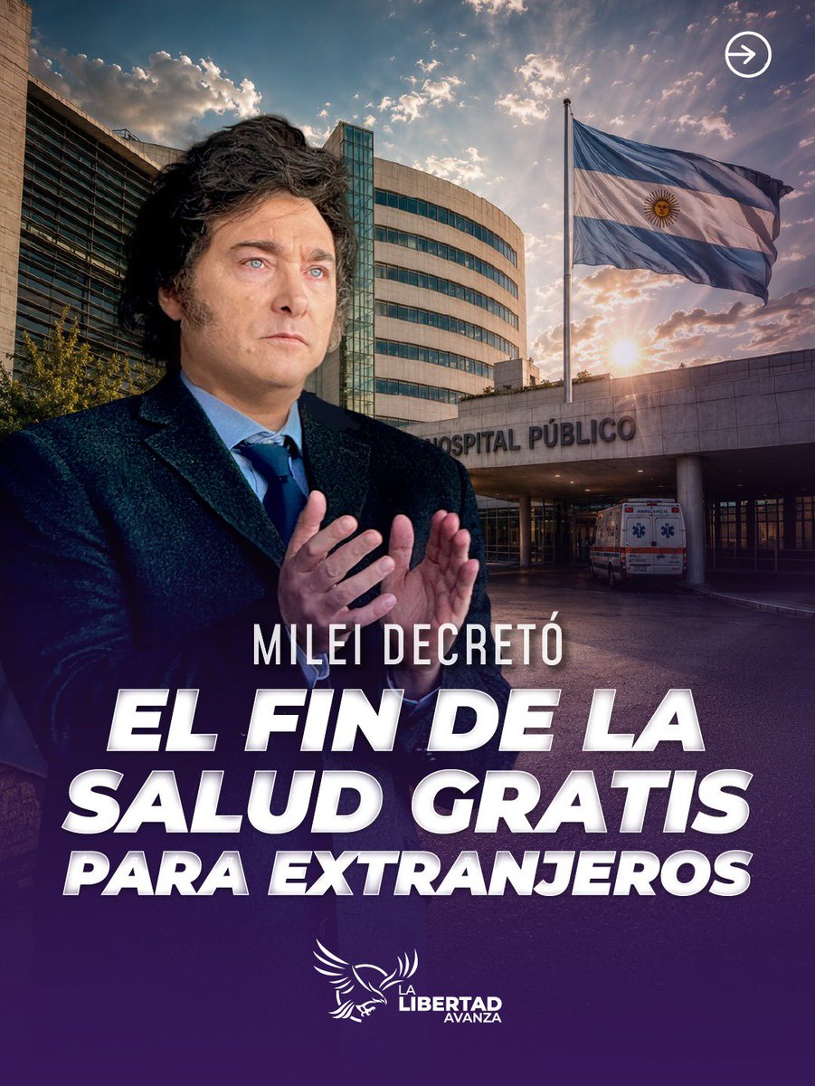 LLibertadAvanza's tweet photo. Saluden a la salud gratis para los extranjeros que se fue 👋🏻 https://t.co/LUzQ1IAeht