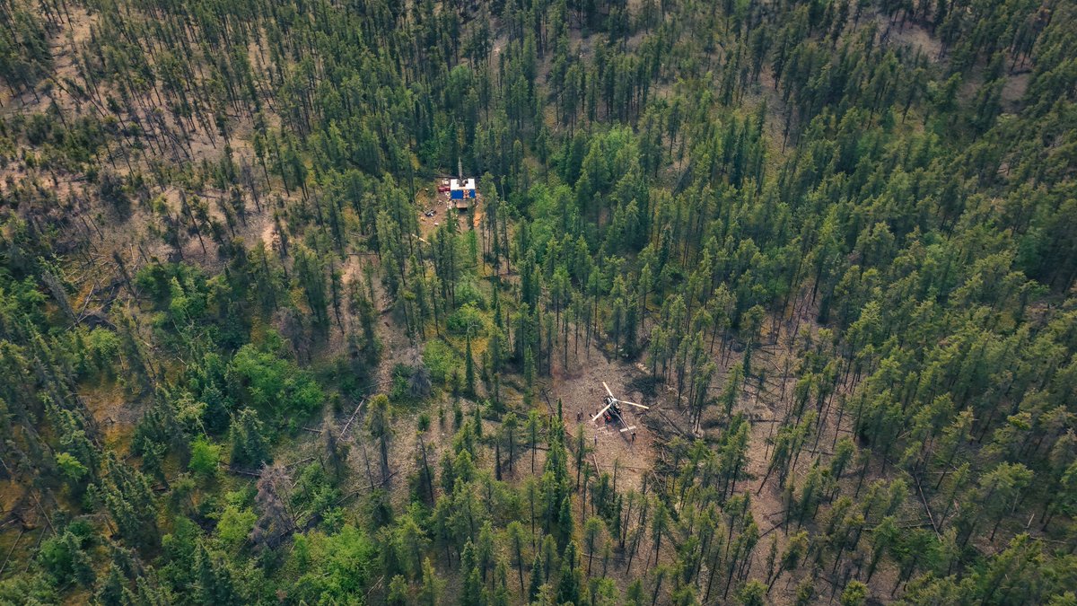 StandardUranium's tweet photo. 🚁🌄Davidson River and Big Bear camp from the sky. Drilling at the project is ongoing. Stay tuned for updates. https://t.co/J05Kme3hof