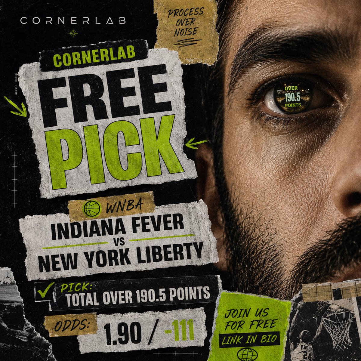 CornerLabSEV's tweet photo. 🔥 CORNERLAB FREE PICK

🏀 WNBA

Indiana Fever vs New York Liberty

✅ Pick: Total Over 190.5 Points
📈 Odds: 1.90 / -111

We are backing points in this one.

The line gives us a strong number for a game with clear potential to turn into a proper up-and-down scoring battle. One clean angle, one disciplined Free Pick, and we are ready to ride it 💚

And remember, this is just one of the Free Picks.

If you want access to all CornerLab Free Picks throughout the day, join our FREE FEED.

💚 Completely free
💚 No payment required
💚 Get every daily Free Pick
🔗 LINK IN BIO

Stop watching from the outside and get inside before the next one drops 😎

#FreePicks #WNBAPicks #BasketballPicks #SportsPicks #CornerLab