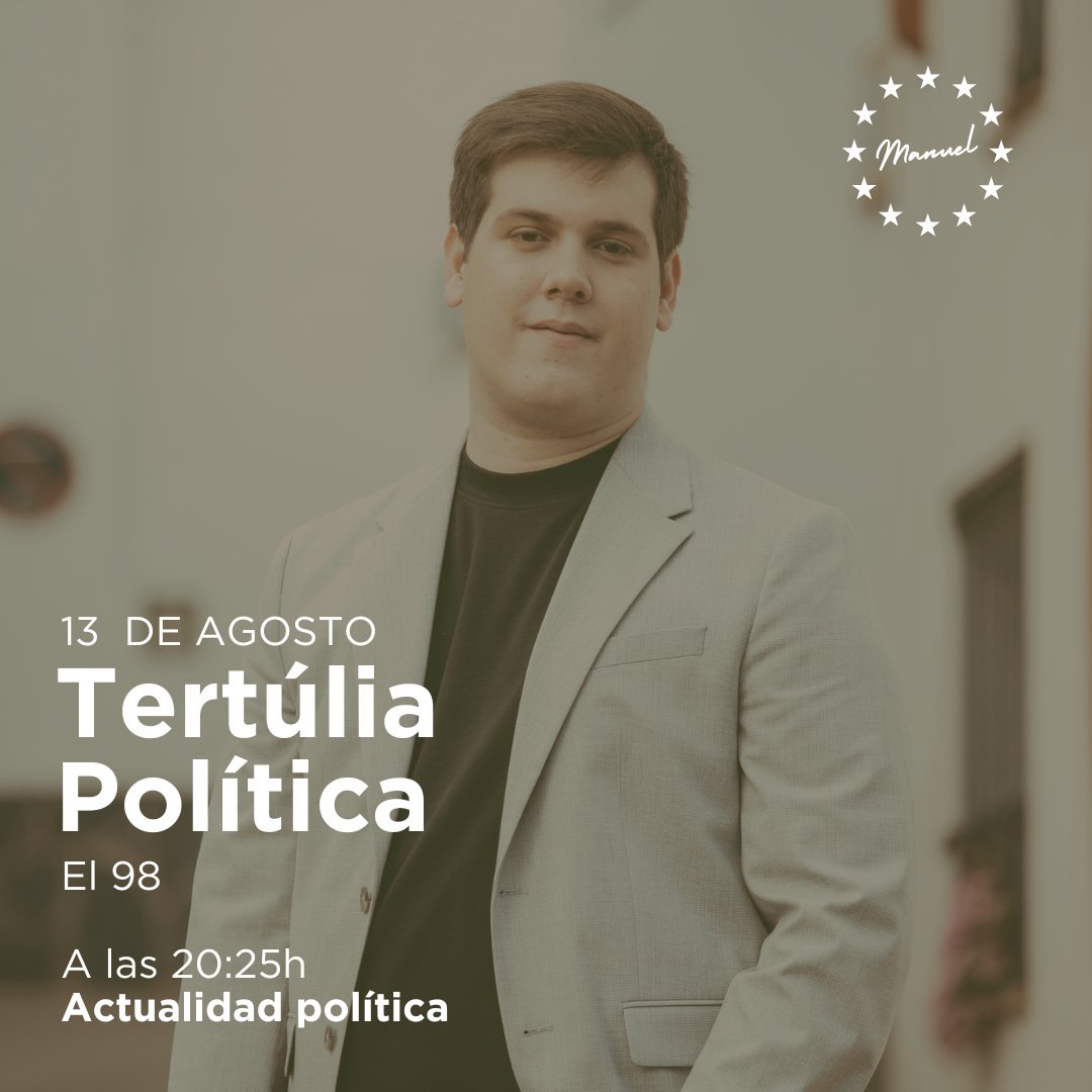 manurodramos's tweet photo. Nos vemos este jueves 13 a las 20:25h en @el98info para abordar la actualidad política y el debate sobre los modelos de liderazgo que marcan nuestra agenda.

Todo listo para un análisis de fondo y sin filtro en la tertulia.

Podéis seguirlo en directo 👇 https://t.co/q99eXIKDhl
