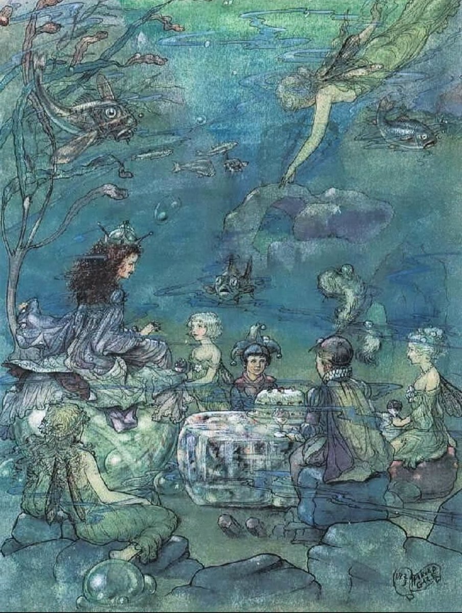 dreamerbook's tweet photo. Undersea Tea Party (1923) by Harold Gaze. https://t.co/7YeRuFYMrE