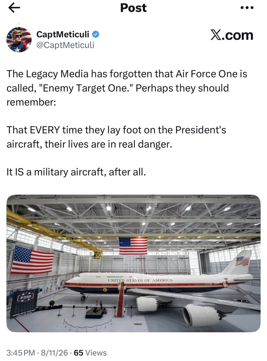 txind1836's tweet photo. @TMZ So, the loose lipped propagandists are upset they weren’t told about the diversion tactics to protect President Trump.

IF YOU DON’T UNDERSTAND THE RAMIFICATIONS OF FLYING ON AF1 … YOU DON’T BELONG ON AF1! https://t.co/akR8NQwUY0