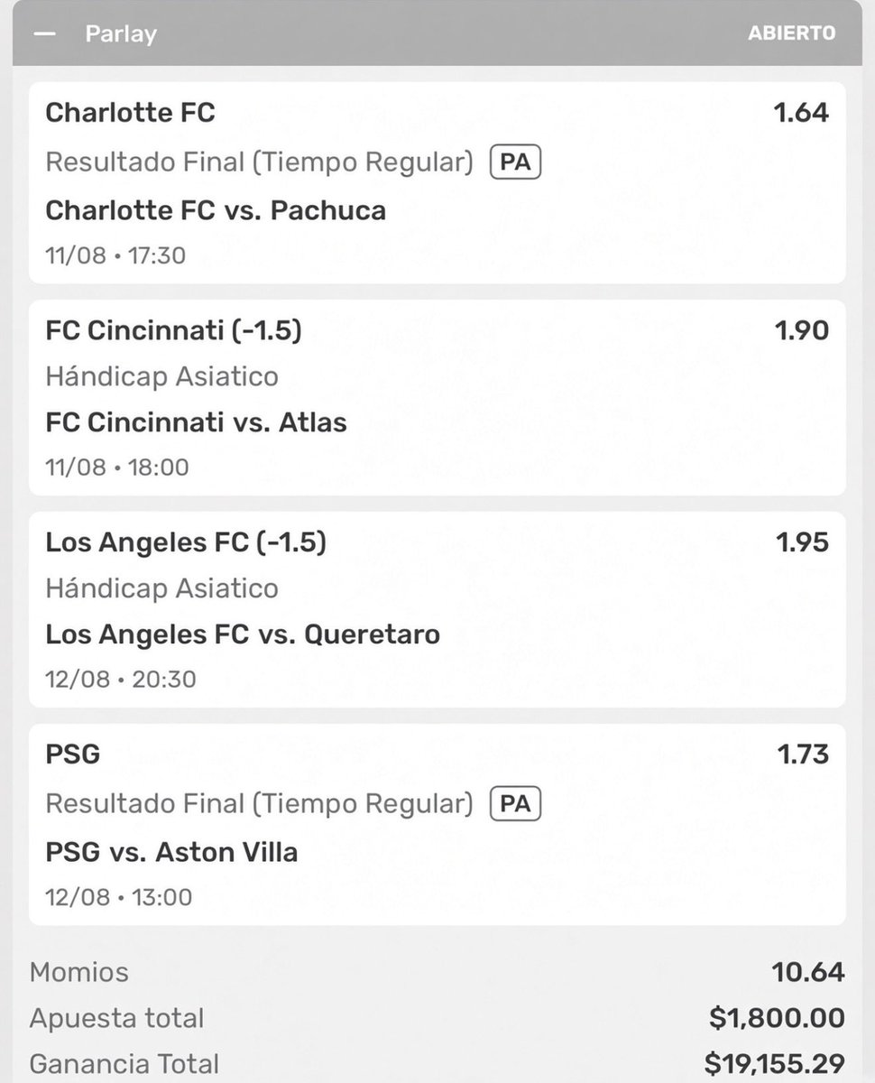 Mayito_piicks's tweet photo. Me gusta mucho este parlay con partidos de hoy y mañana, jalense bandita 🍀 https://t.co/vbSEHI4LdR