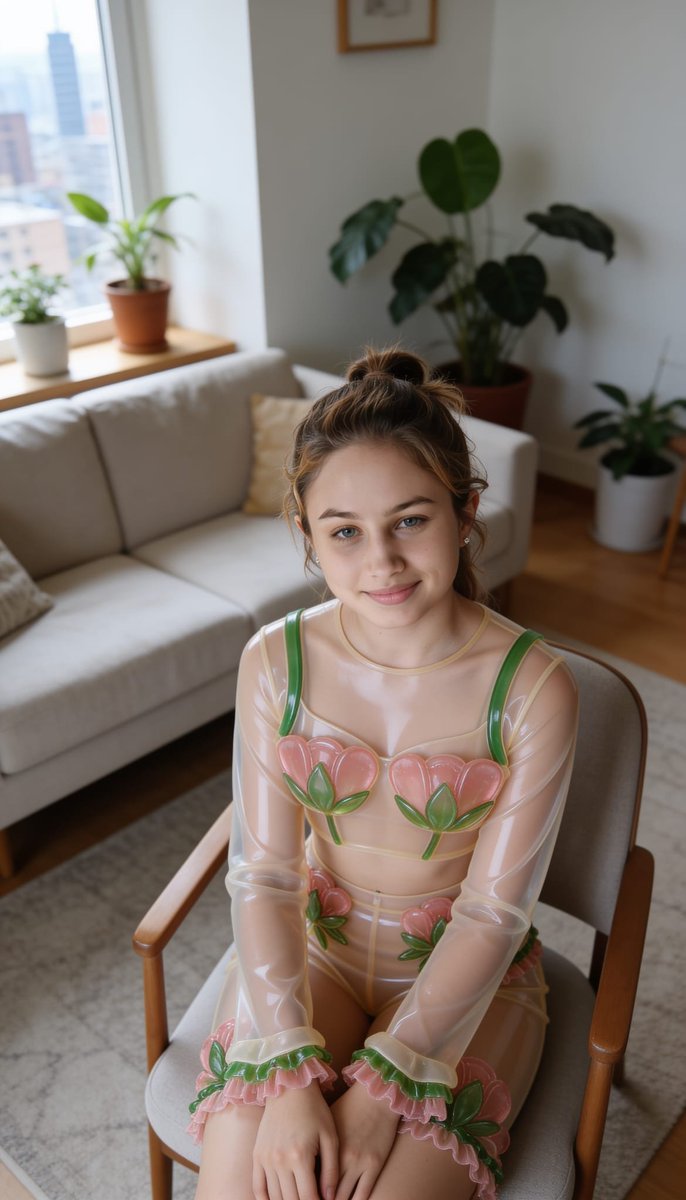 Lizzy1262629's tweet photo. Fashion queen Veronique – in my soft yellow sheer set with the pink tulip details, soft gaze at home 💛 Soft energy and pretty vibes ✨
#TulipLook #SheerFashion #KinkyCute #PlayfulLook #HomeVibes #SoftStyle #CuteOutfit https://t.co/X5BIv5jSCW