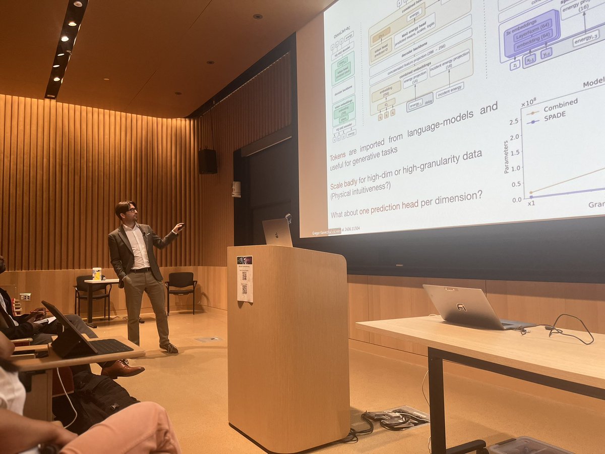 iaifi_news's tweet photo. Closed out day 2 of the #IAIFISummerWorkshop with a talk on “Rethinking Discovery: Foundation Models for Particle Physics” from @GregorKasieczka and another on “Machine Learning for Gravitational-Wave Searches” from Erik Katsavounidis (@LIGO). https://t.co/tDRzACNtro