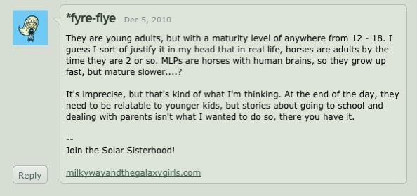 BriarBat_'s tweet photo. @TrixieMLPArg @CreatorofCat @madeofcandyy The second image is fake interview posted by CrazyMLPMoments on April 1st 2024. It keeps getting passed around without people realizing the source.

Lauren is notoriously indecisive about the topic of their ages which is why people believed it. Here's her DA: https://t.co/O4TKra8CCj